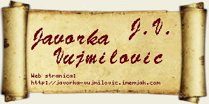 Javorka Vujmilović vizit kartica